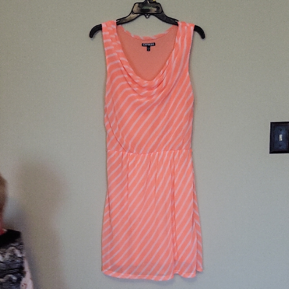 Express Orange Striped Maxi Dress